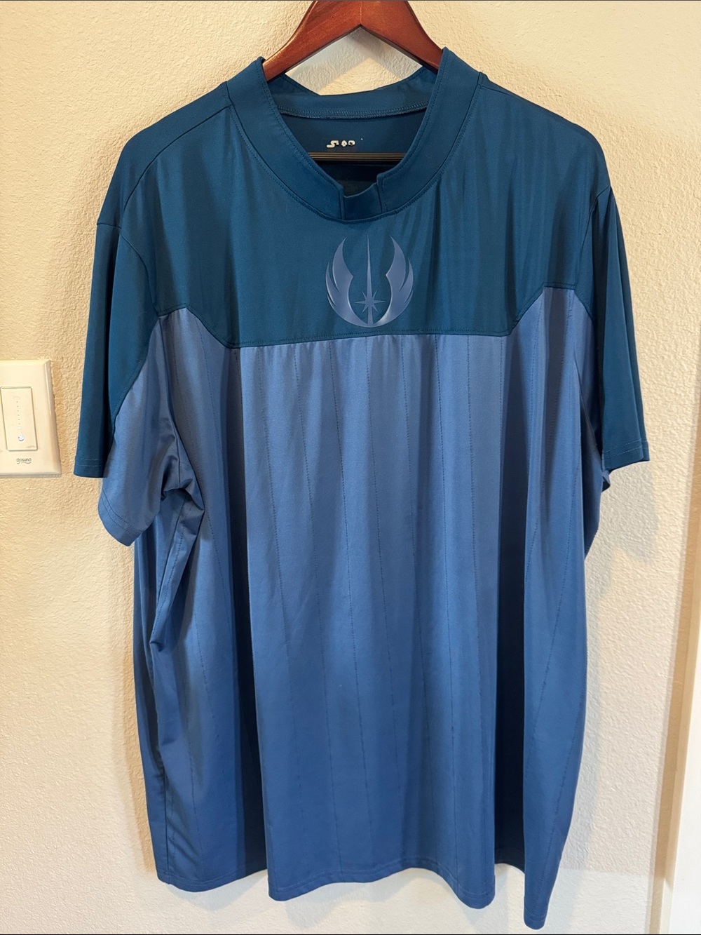 Star Wars Two-Tone Blue Men's Jersey with Jedi Emblem